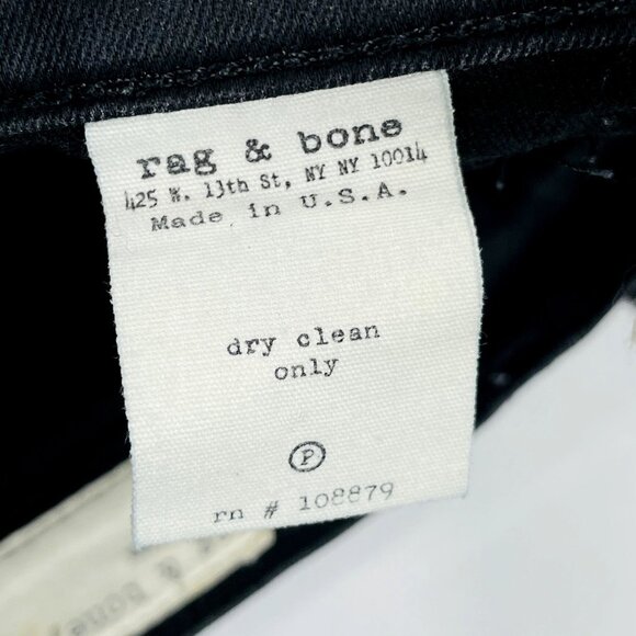 Rag & Bone Jeans - Intermix - Black Tuxedo Stripe Jean Leggings 24" / 24 + 25" - Picture 6 of 11
